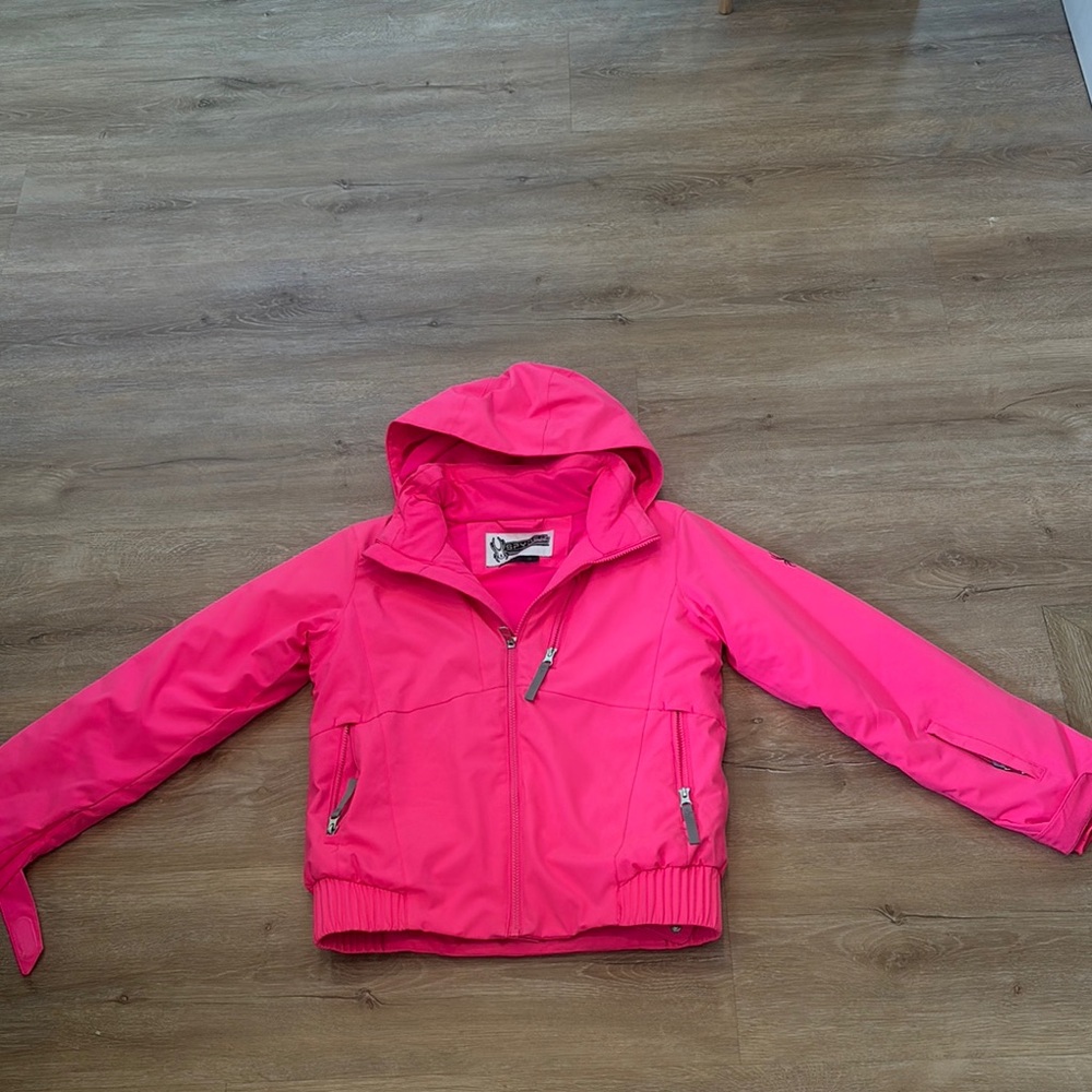 Spyder Pink Ski Hooded Weather-Resistant Jacket